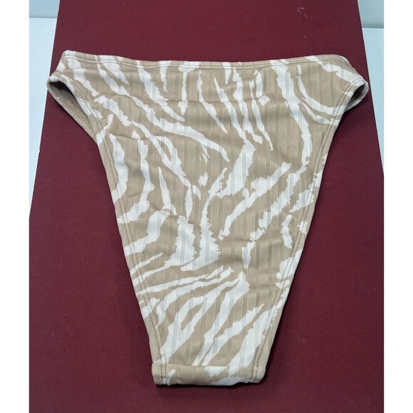 Wild Fable - Women's Ribbed High Waist High Leg Cheeky Bikini Bottom-Tan-XXS(00) - Picture 4 of 12